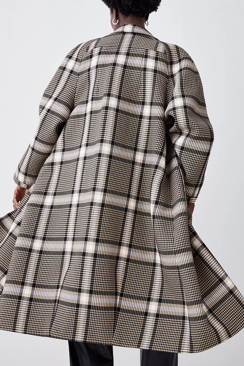 Italian Check Balmacaan Coat | Karen Millen