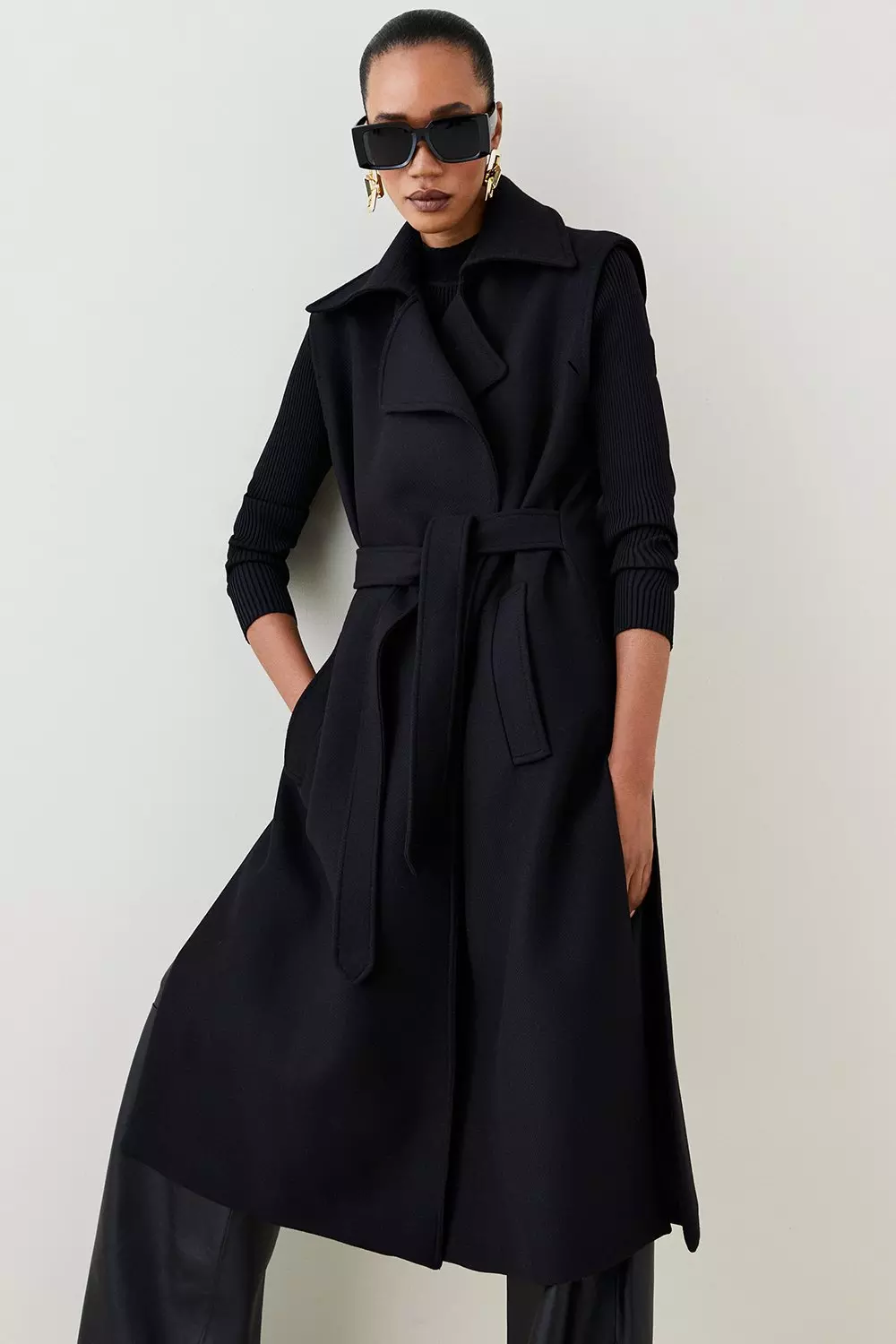 Karen millen outlet black trench coat