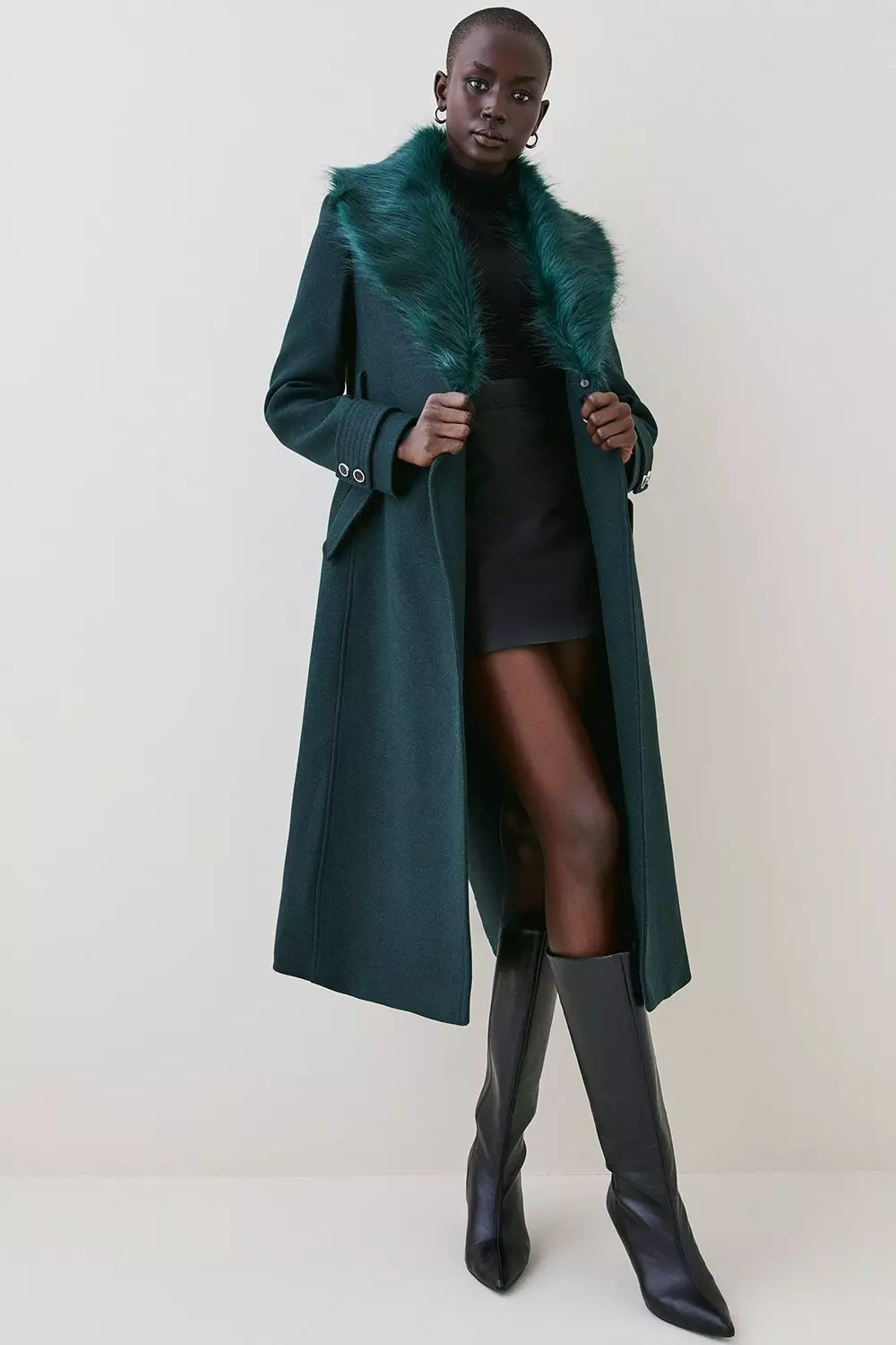 River island faux on sale fur collar coat