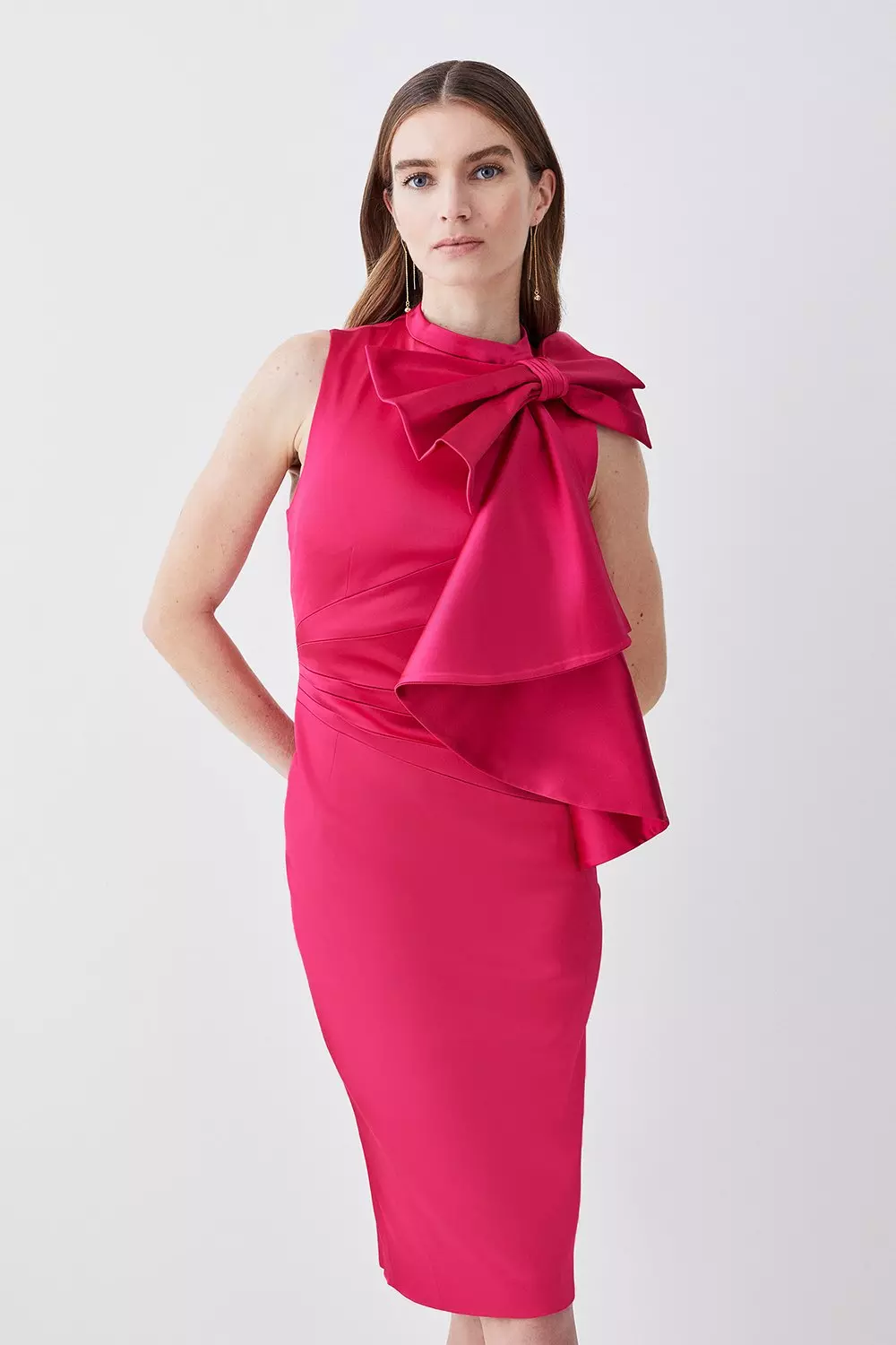 Karen millen bow store waist midi dress