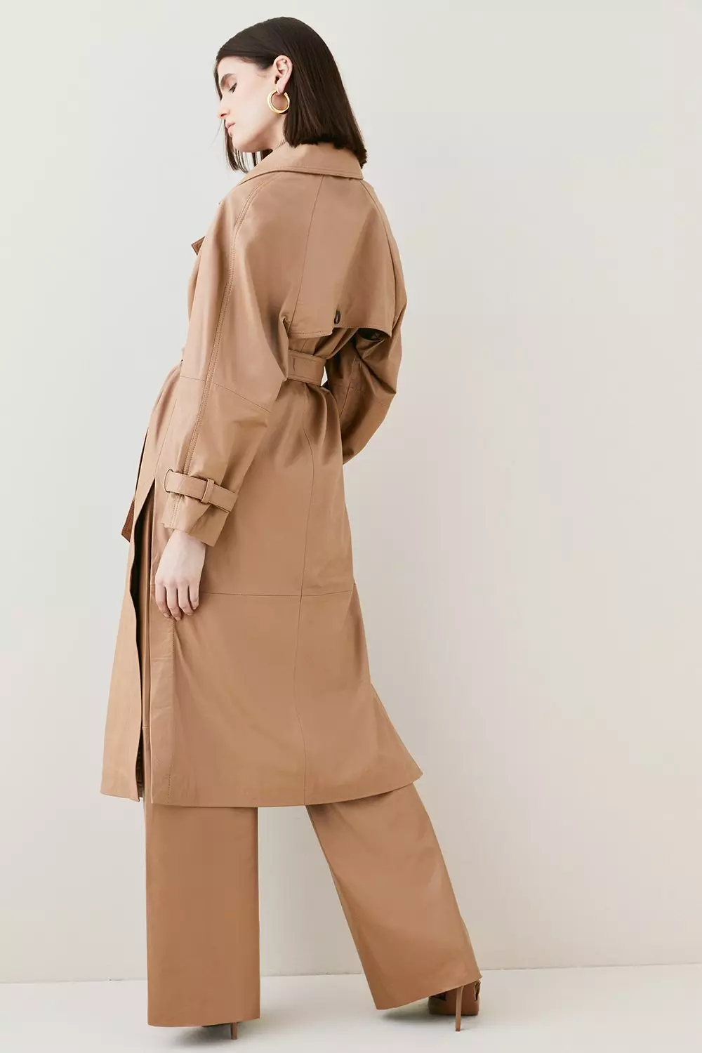 18.01 Leather Detachable Modular Trench Coat | Karen Millen