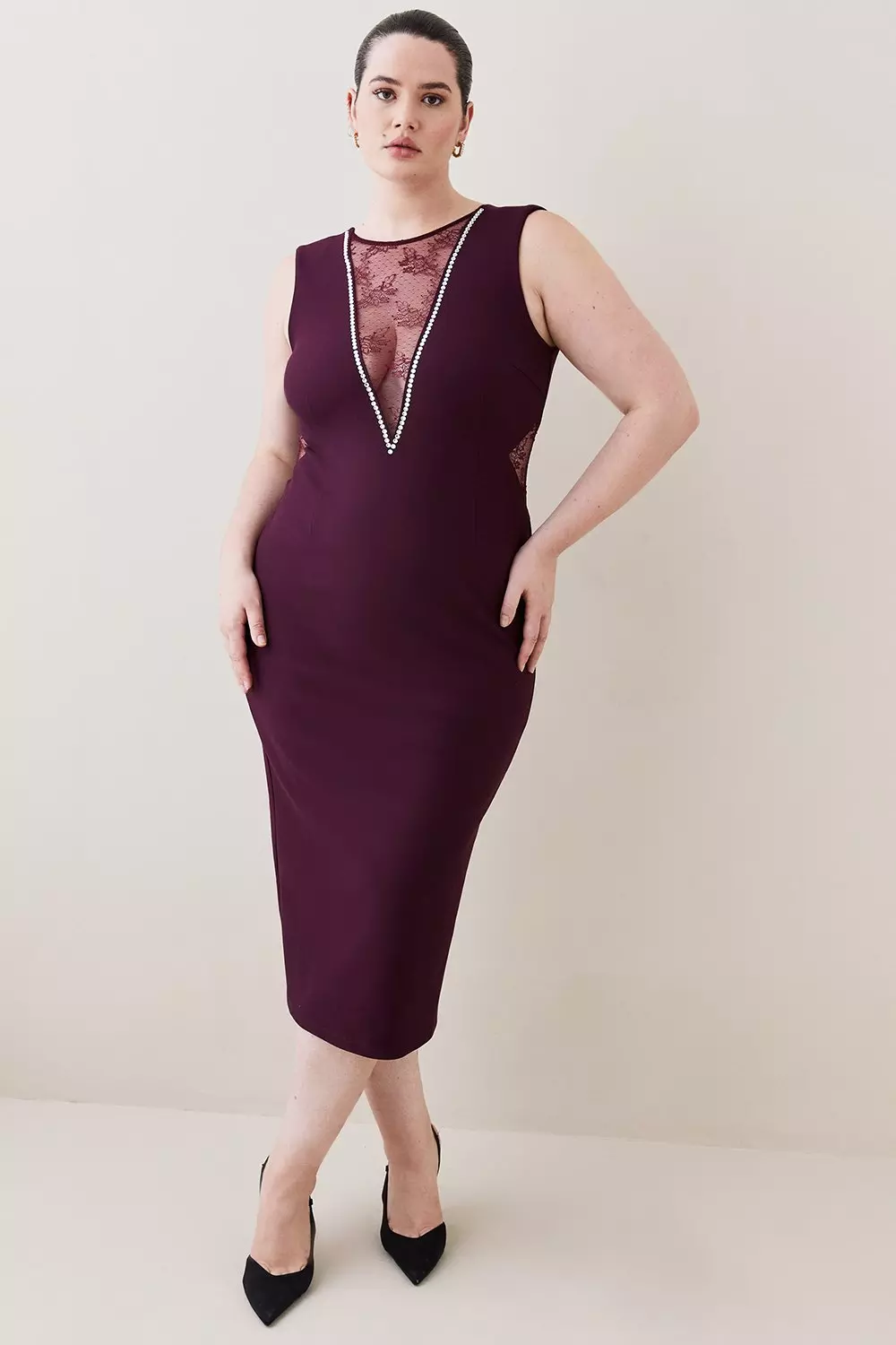 Karen millen outlet burgundy dress