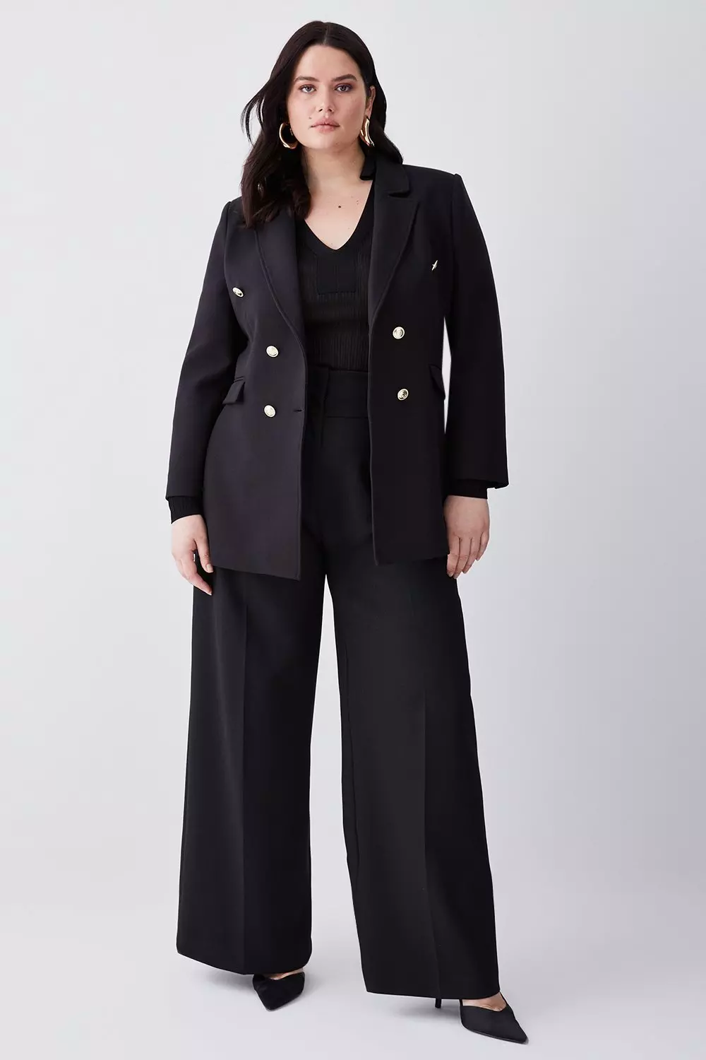 Compact Essential Tailored Double Breasted Blazer