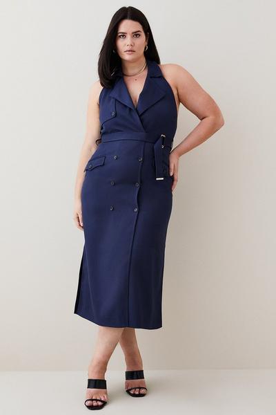 Plus Size Navy Dresses | Karen Millen UK