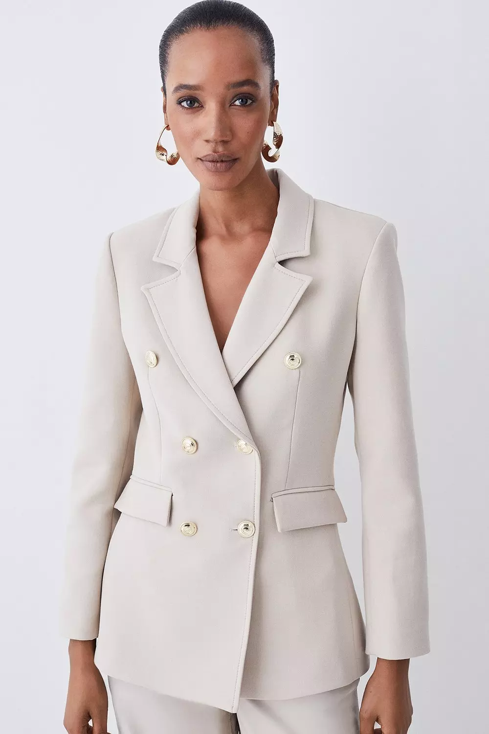 Compact Essential Tailored Double Breasted Blazer | Karen Millen