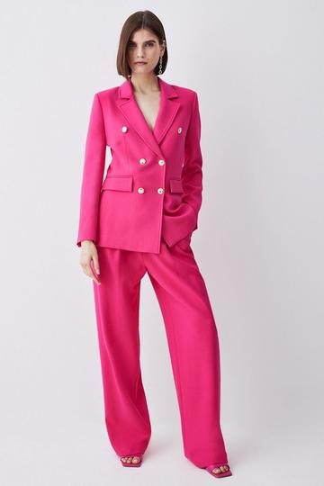 Compact Essential Tailored Double Breasted Blazer pink