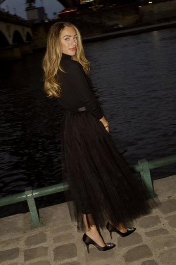 Black Lydia Millen Tulle Woven Maxi Skirt