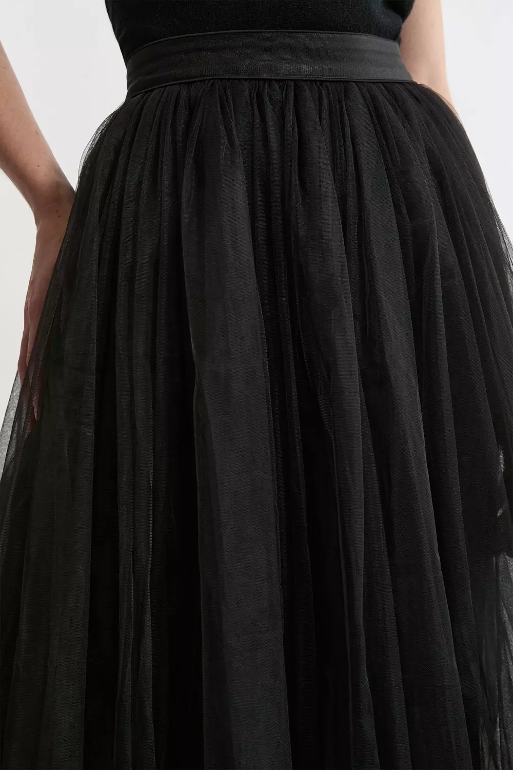 Tulle Sheer Woven Maxi Skirt