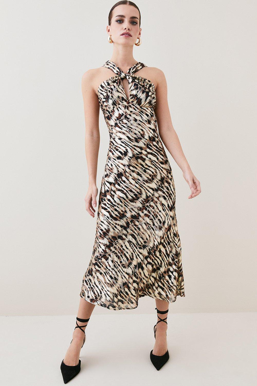 Karen millen leopard lace cheap midi dress