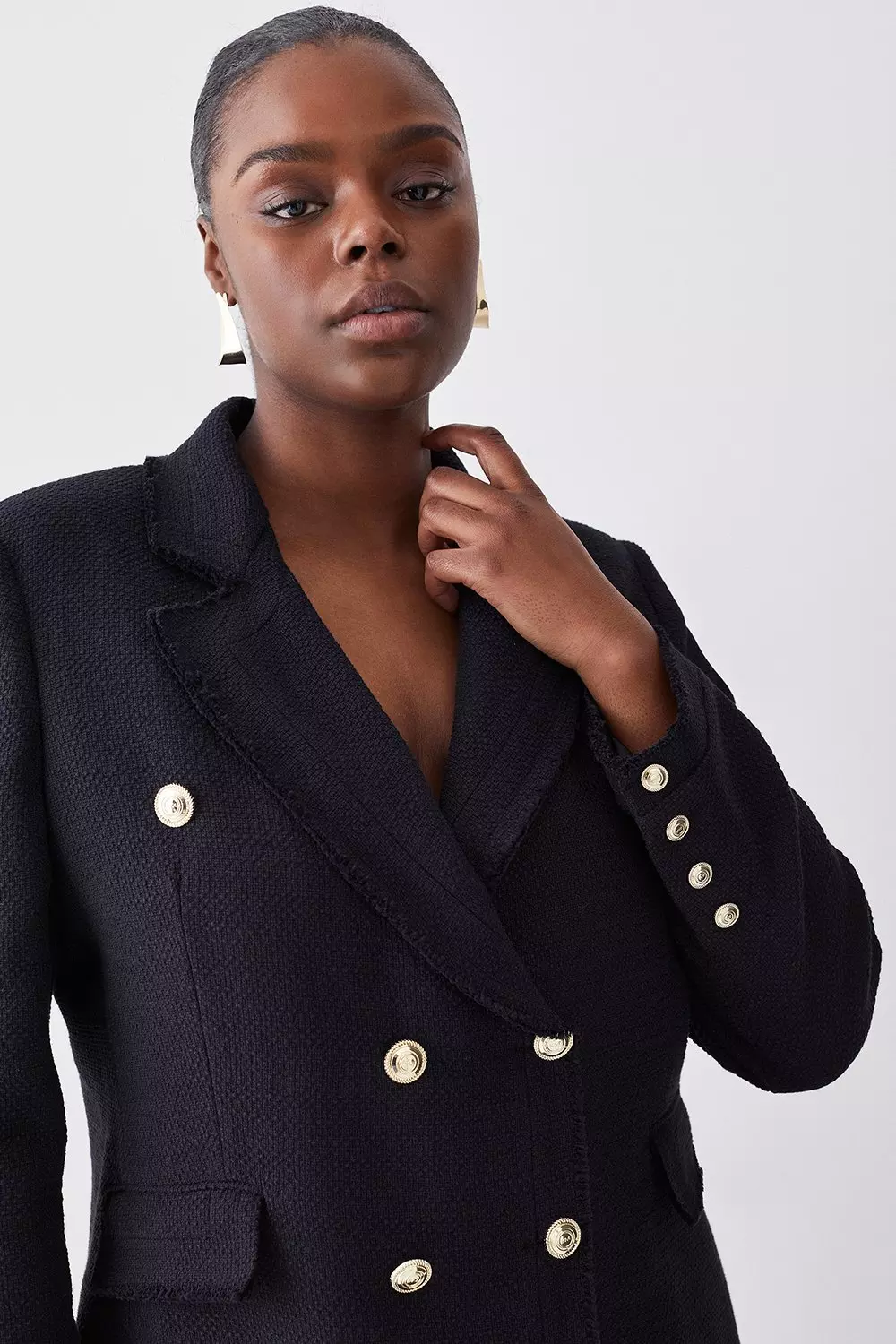 Plus size clearance long line blazer