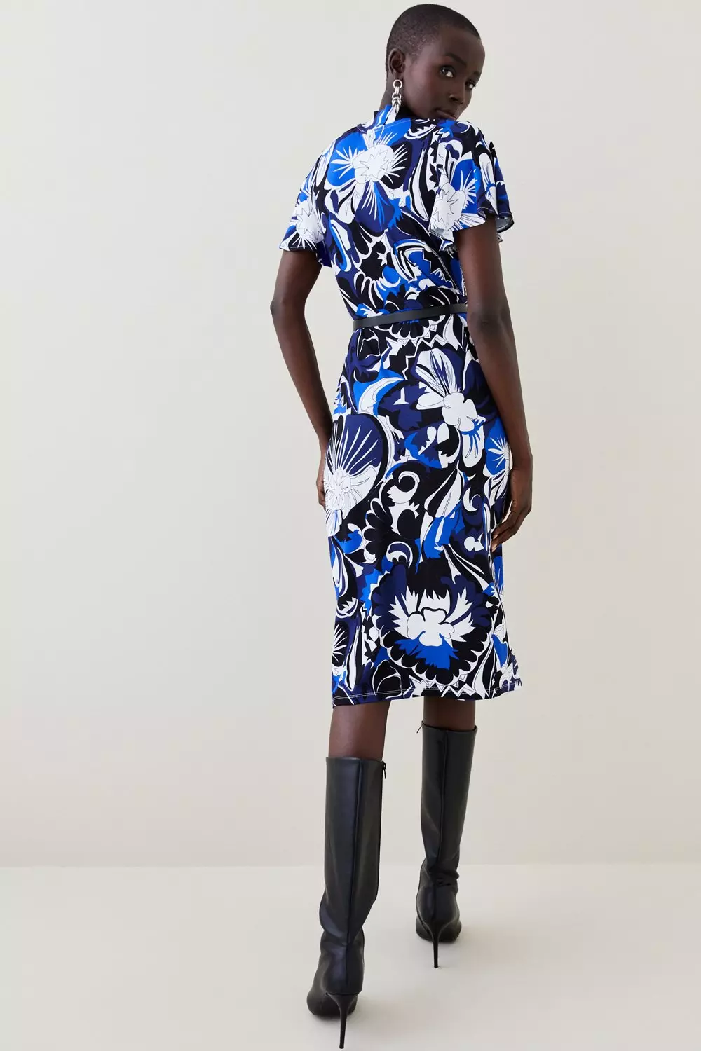 Josephine print wrap clearance dress