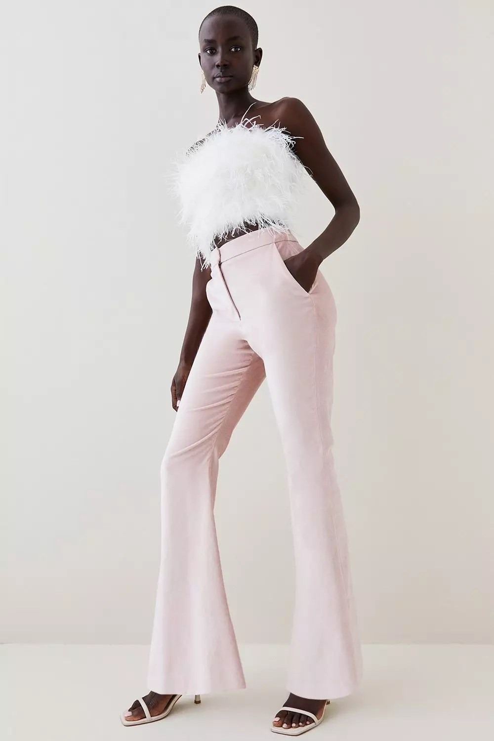 Velvet Tailored Kickflare Pants | Karen Millen