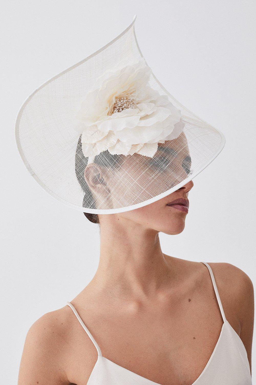 Flower Trim Headband Fascinator - Ivory