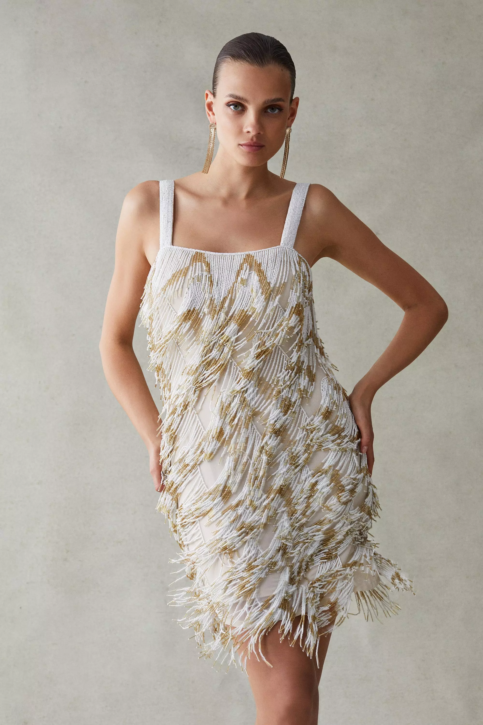 Karen millen fringe dress sale