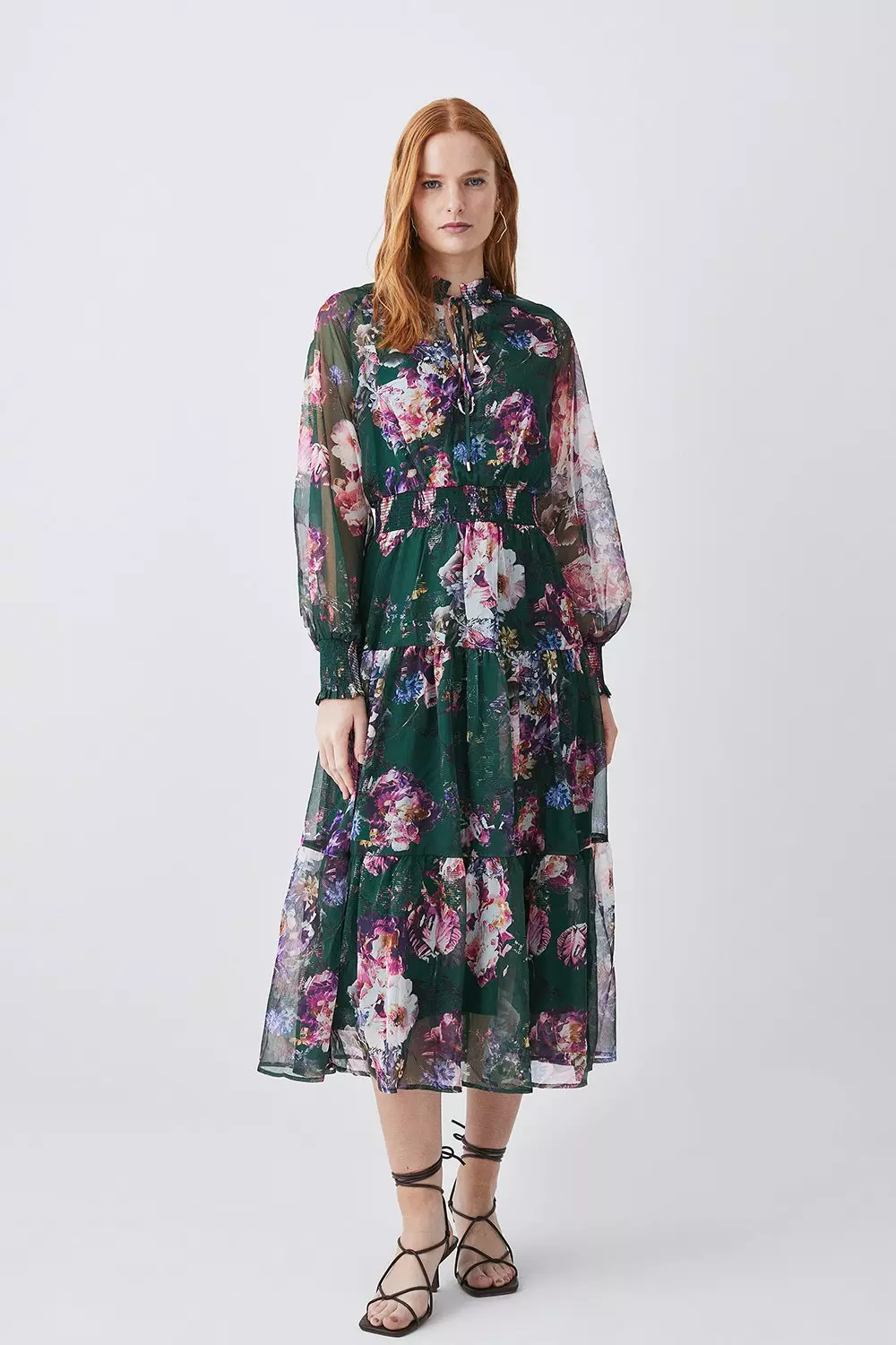 Zara shirred outlet dress