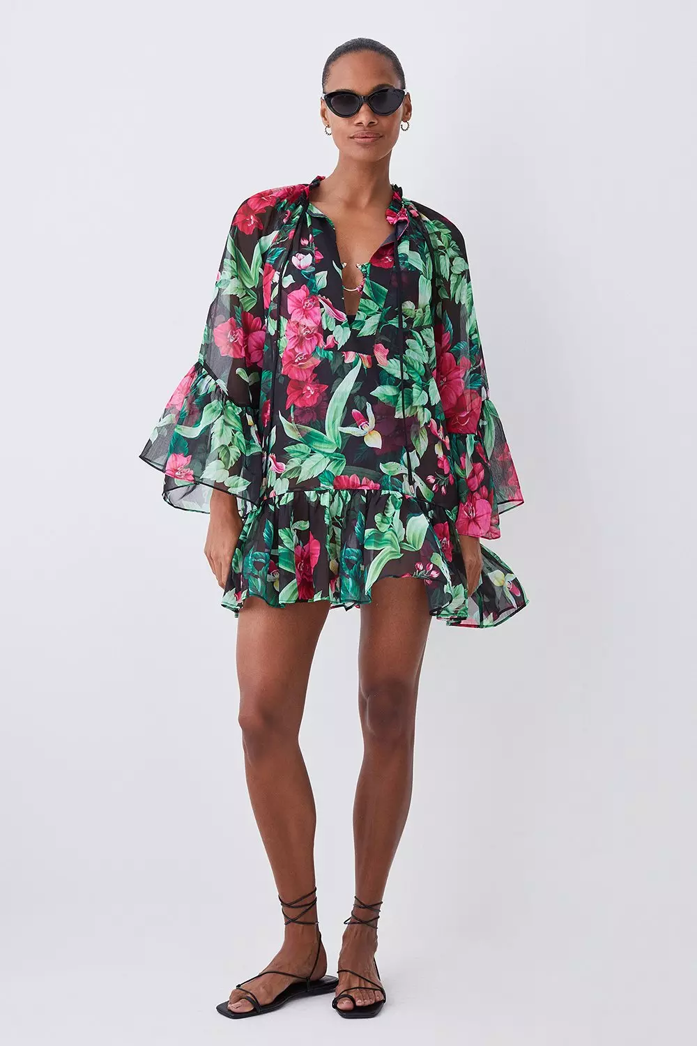 Karen millen outlet tropical print dress