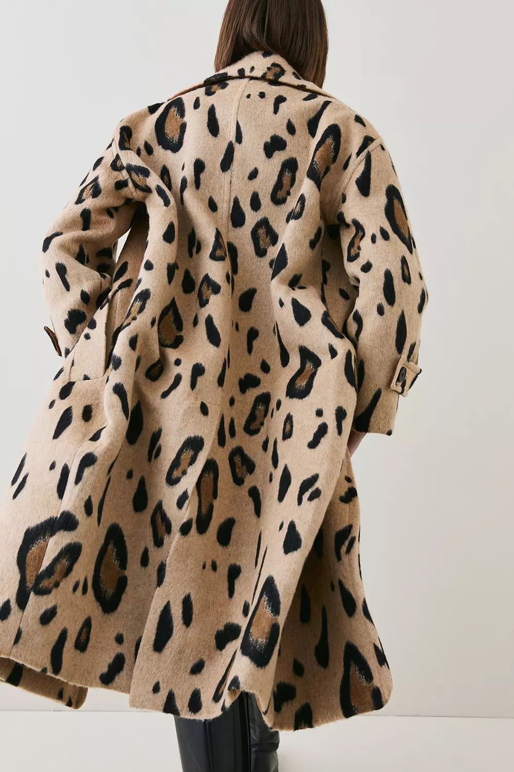 H&m faux fur leopard on sale coat