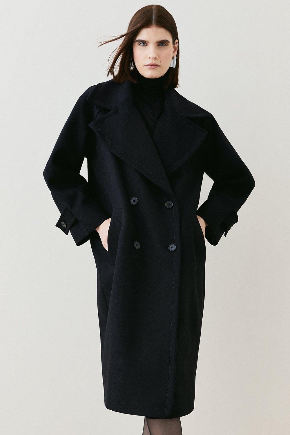 Buy Karen Millen Italian Wool Maxi Double Breasted Tailored Coat