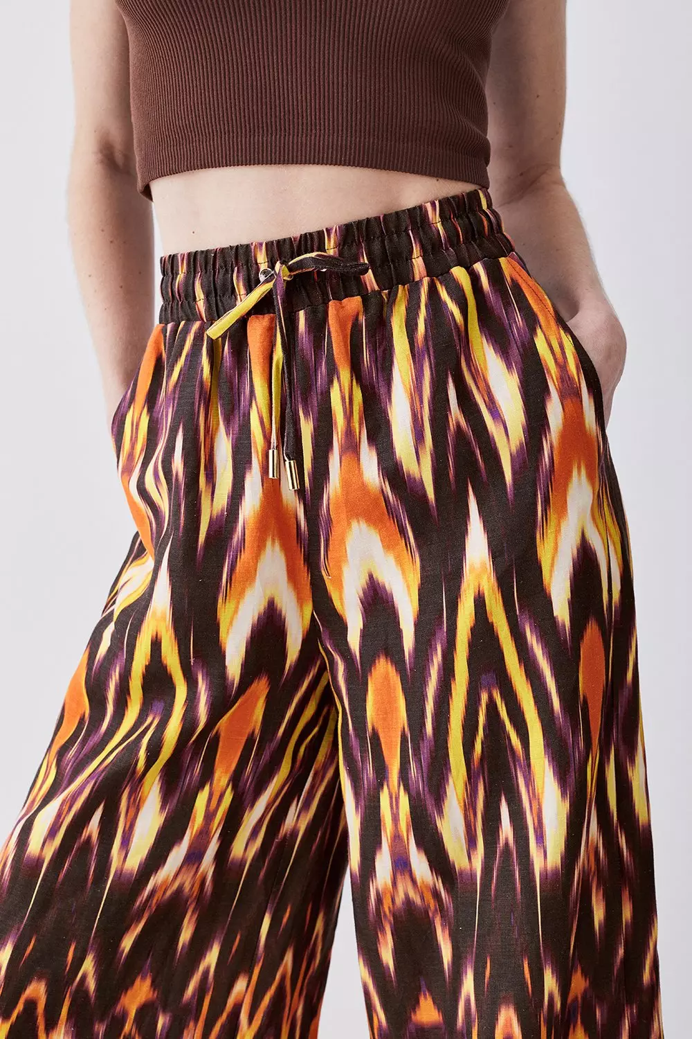 Wide-Leg Woven Trousers