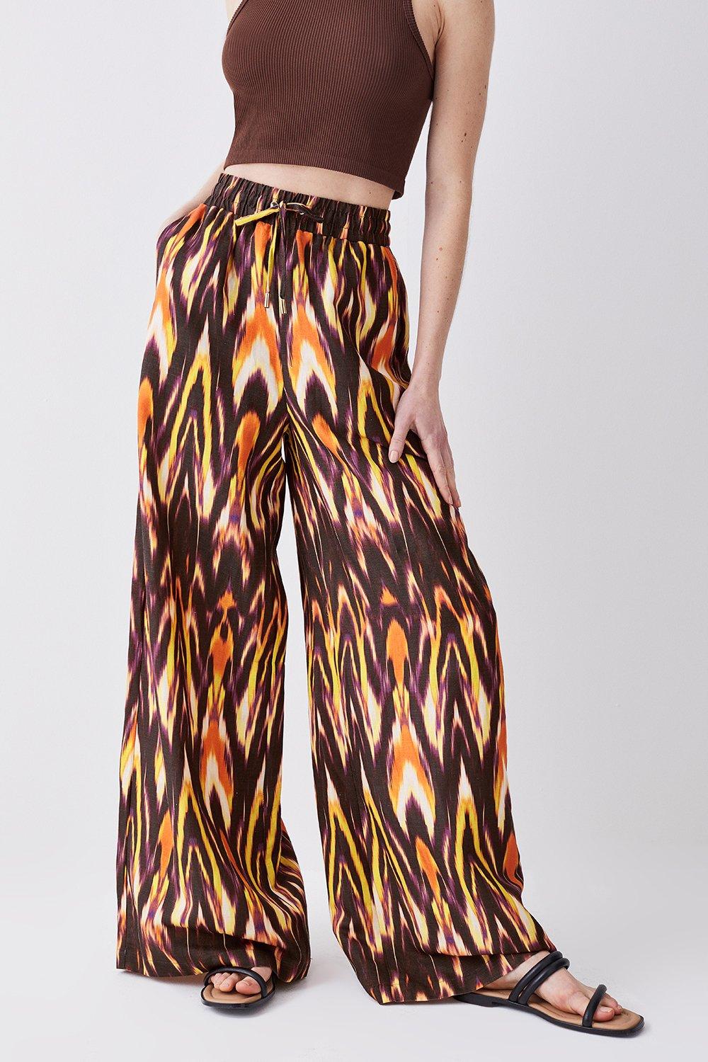 Ikat-print cropped trousers