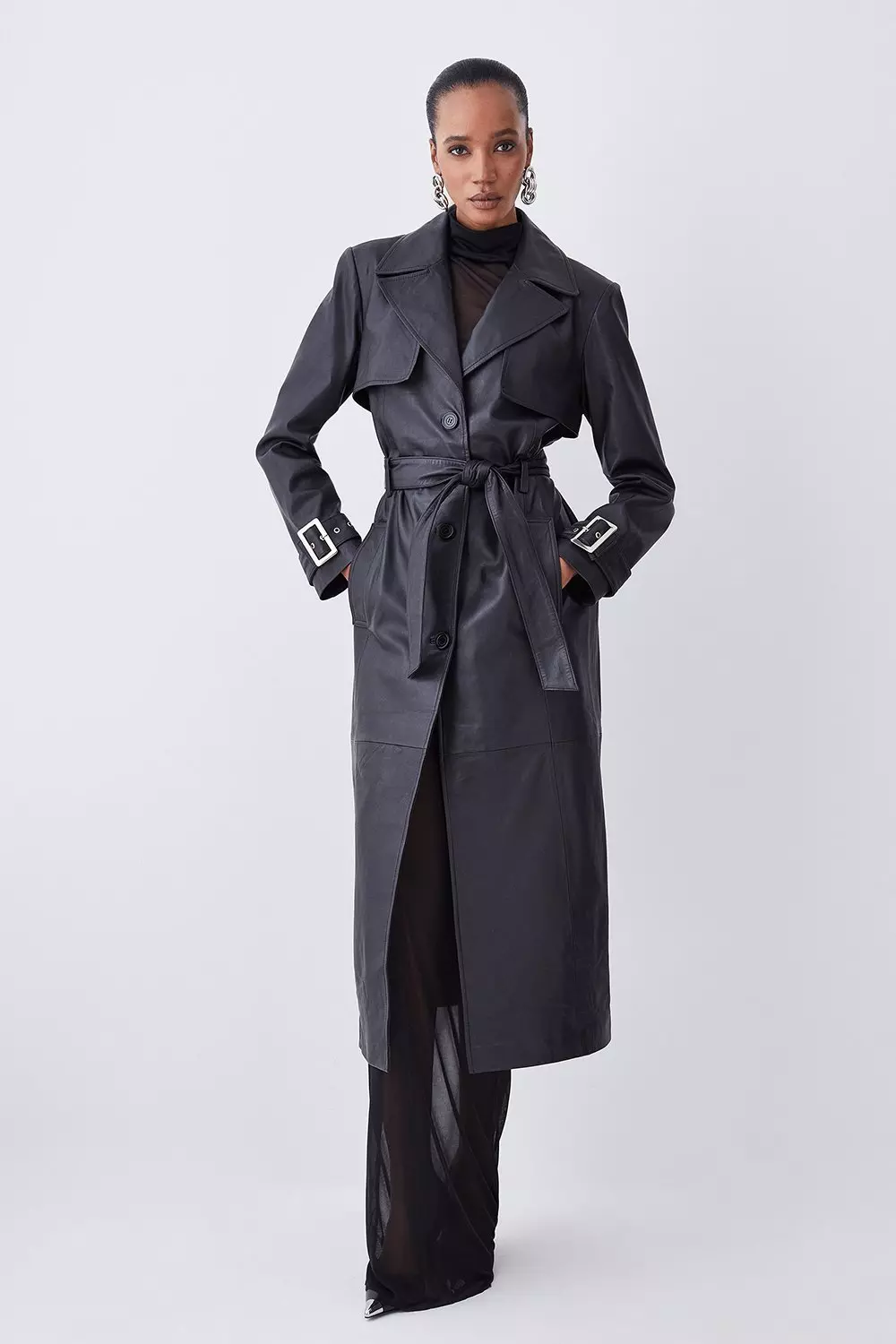 Karen millen outlet leather trench