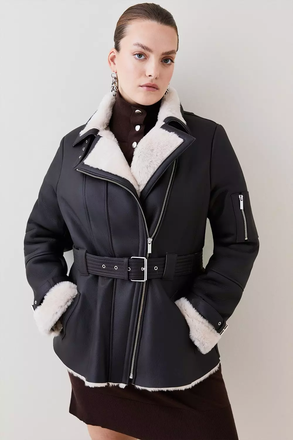 Aviator coat shop plus size