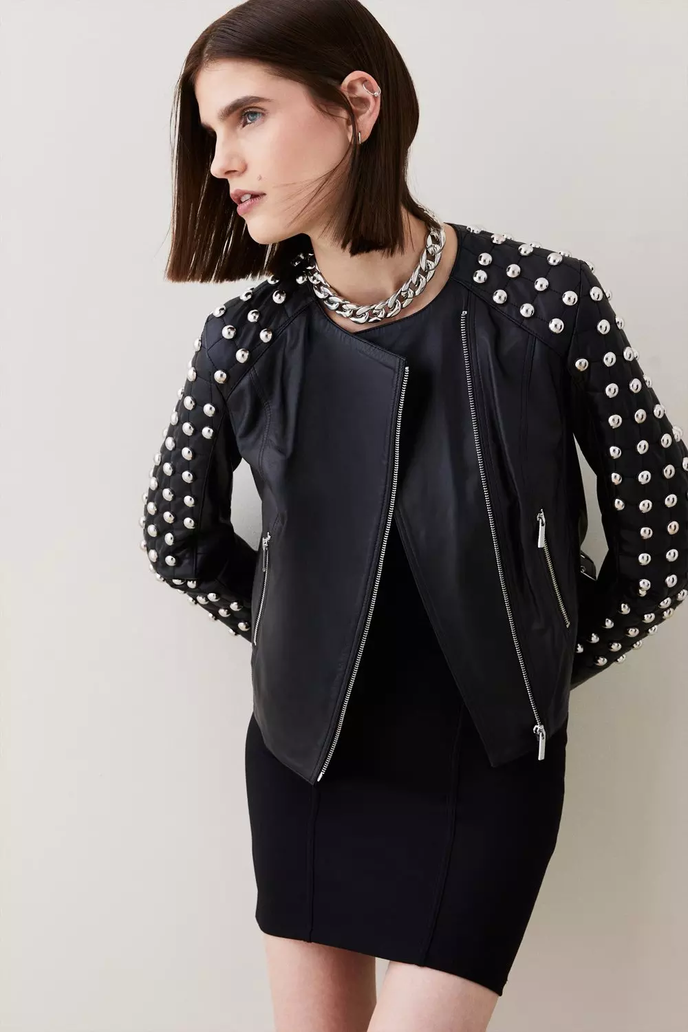 Studded leather jacket hot sale forever 21