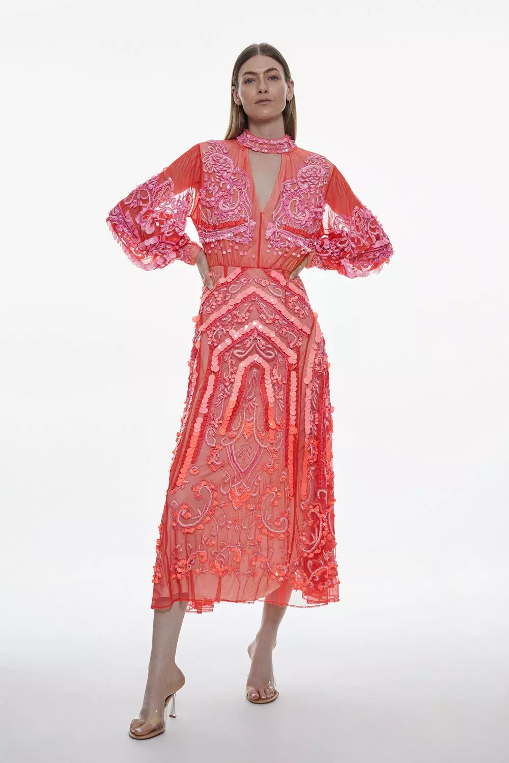 Ombre sequin hotsell maxi dress