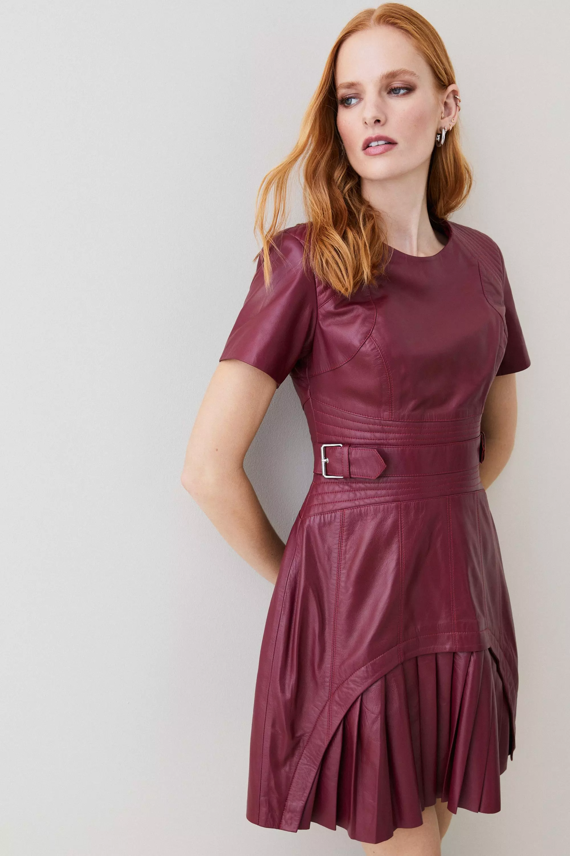 Karen millen leather outlet dress