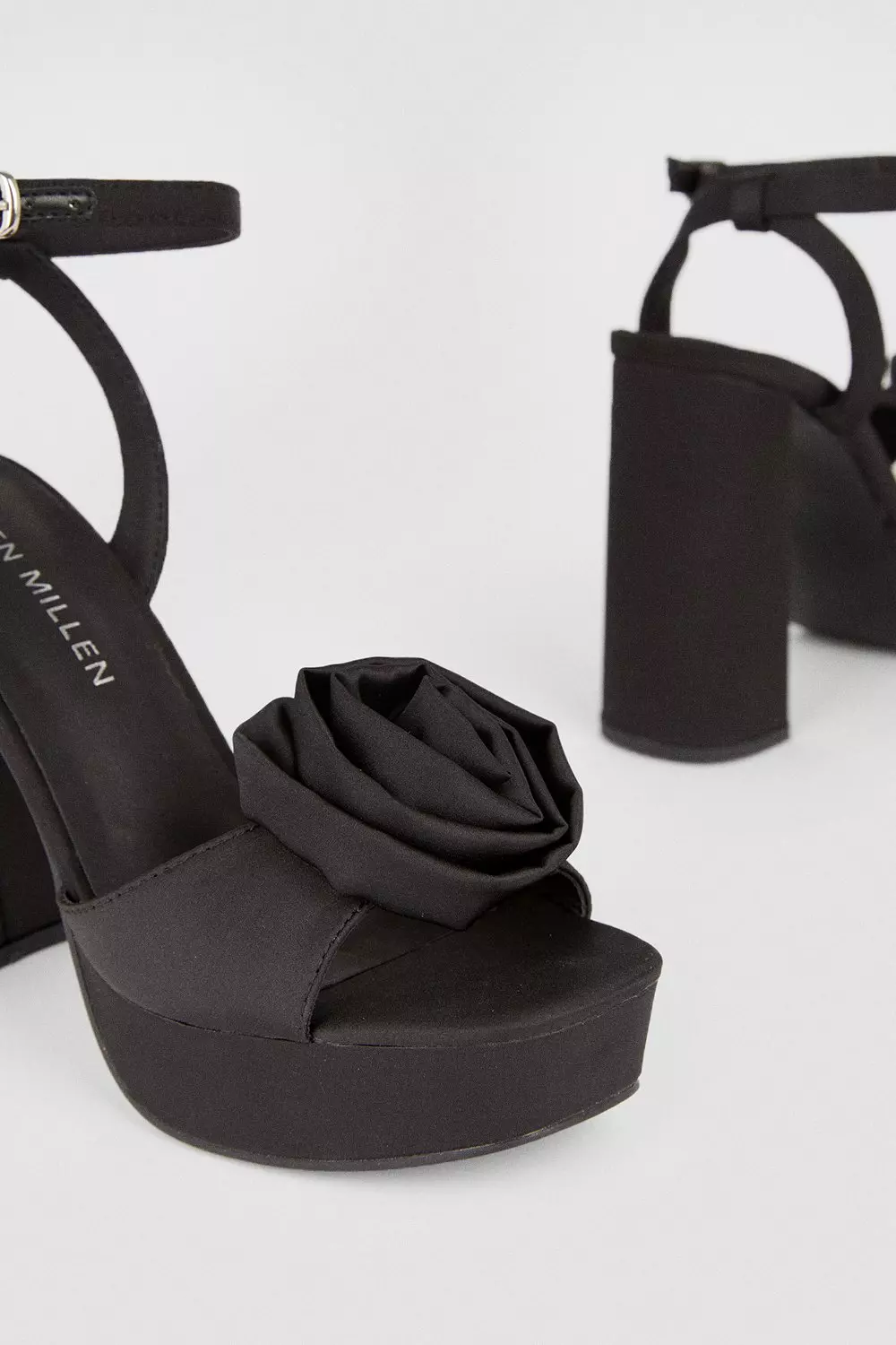 Satin Flower Detail Platform | Karen Millen