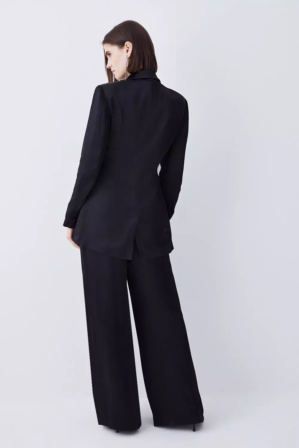 Black crepe wide outlet leg pants