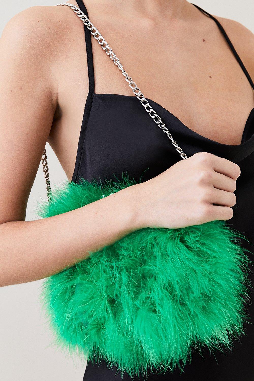 Small Feather Clutch Chain Bag Karen Millen