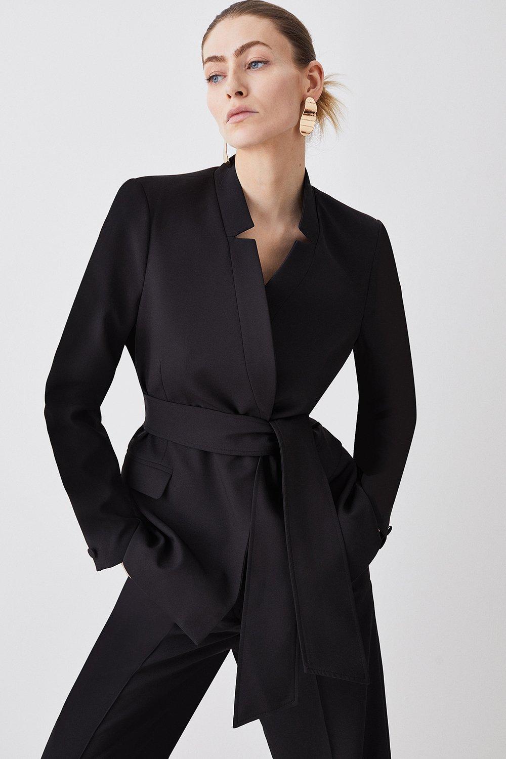 Belted blazer cheap black