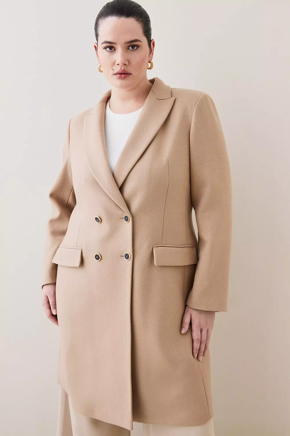 Buy Karen Millen Italian Wool Maxi Double Breasted Tailored Coat