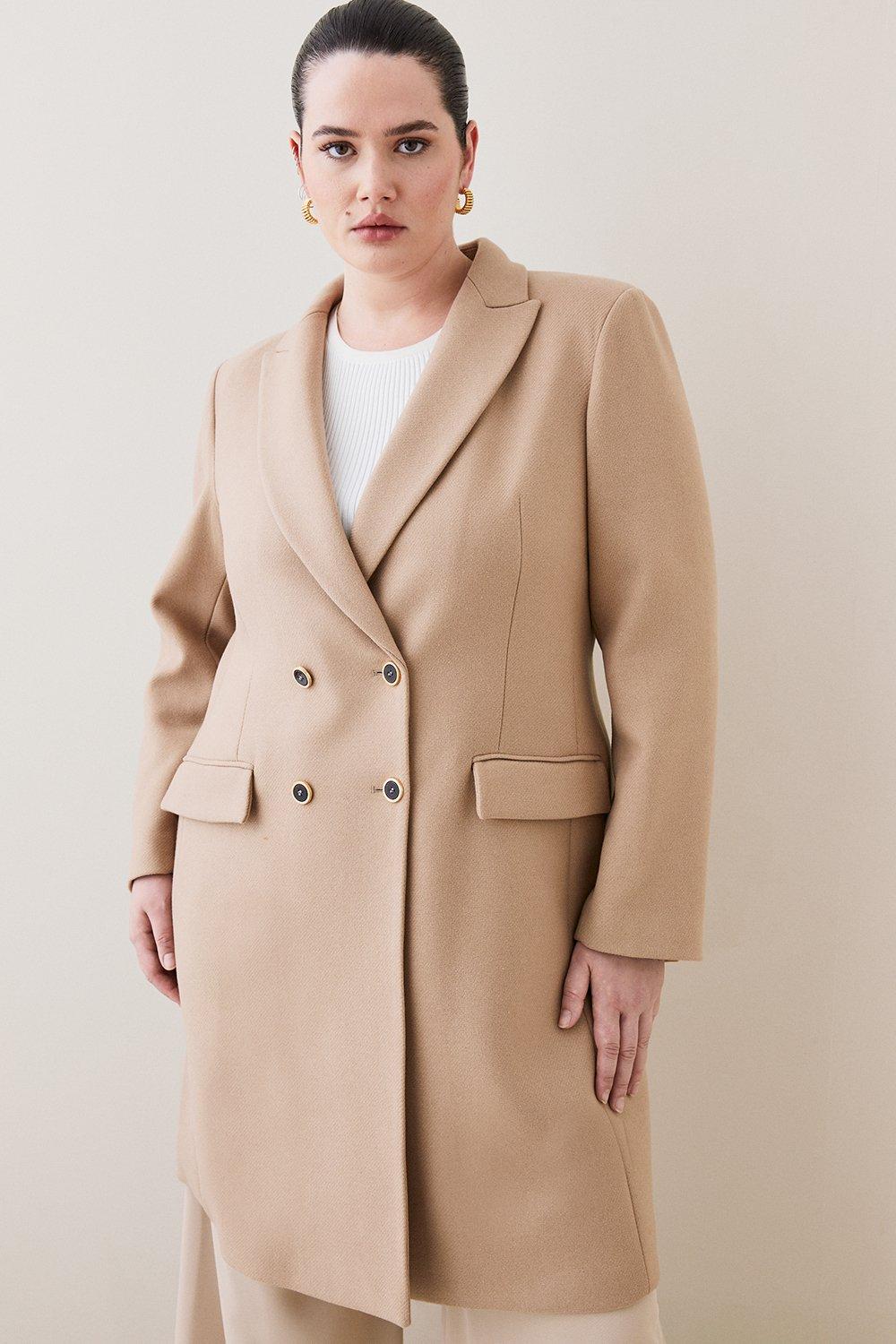 Karen Millen Womens Double Breasted Maxi Tailored Coat