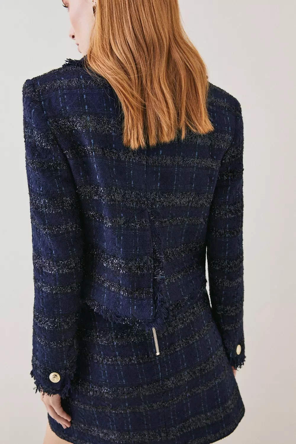 Frayed edge tweed on sale jacket