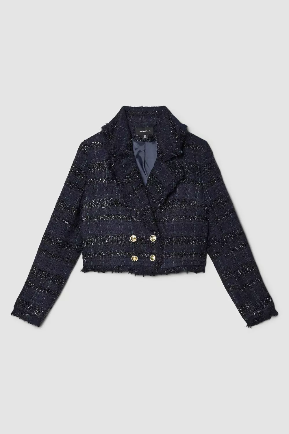 Frayed hot sale tweed blazer