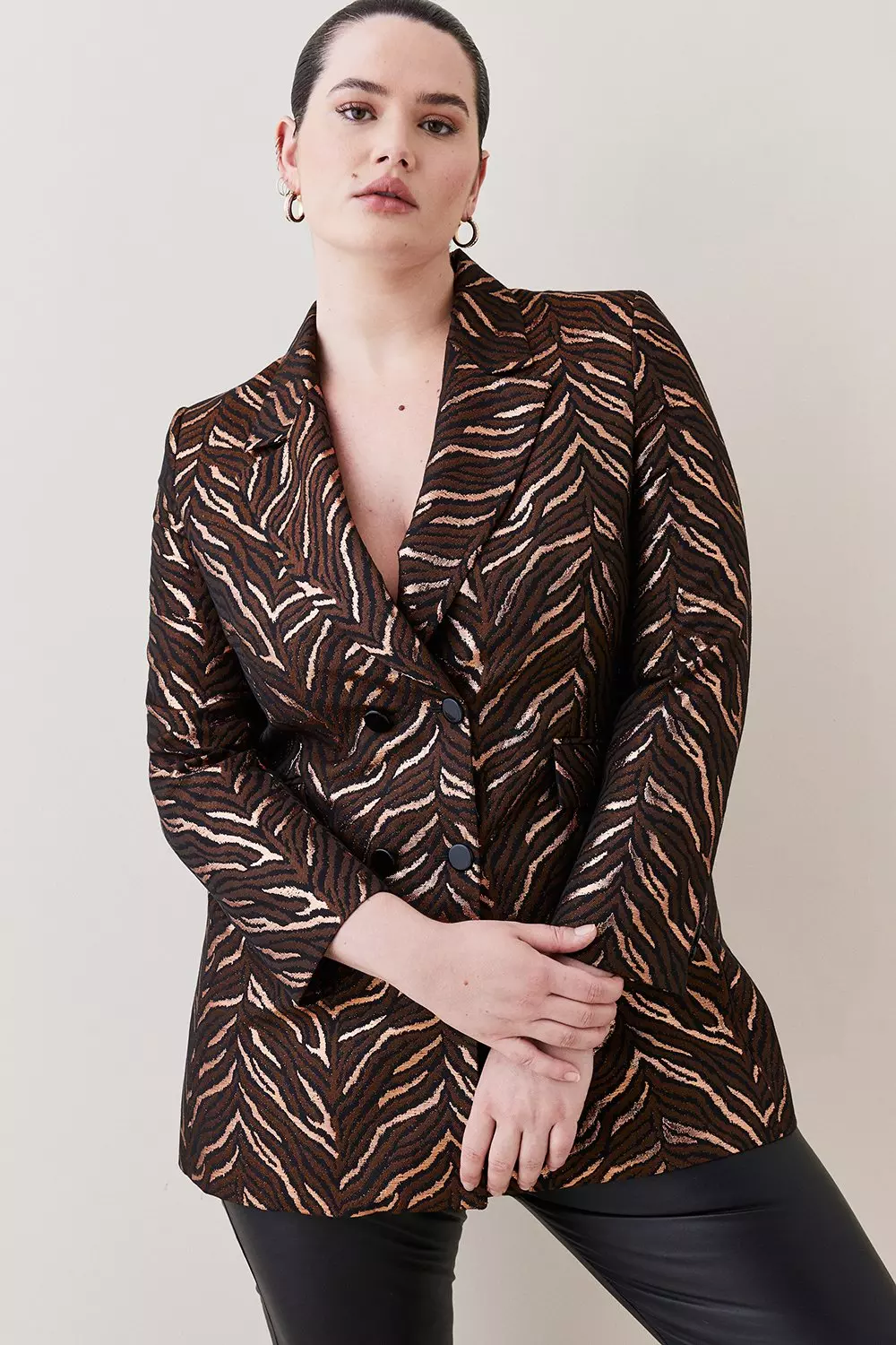 Plus size discount snake print blazer