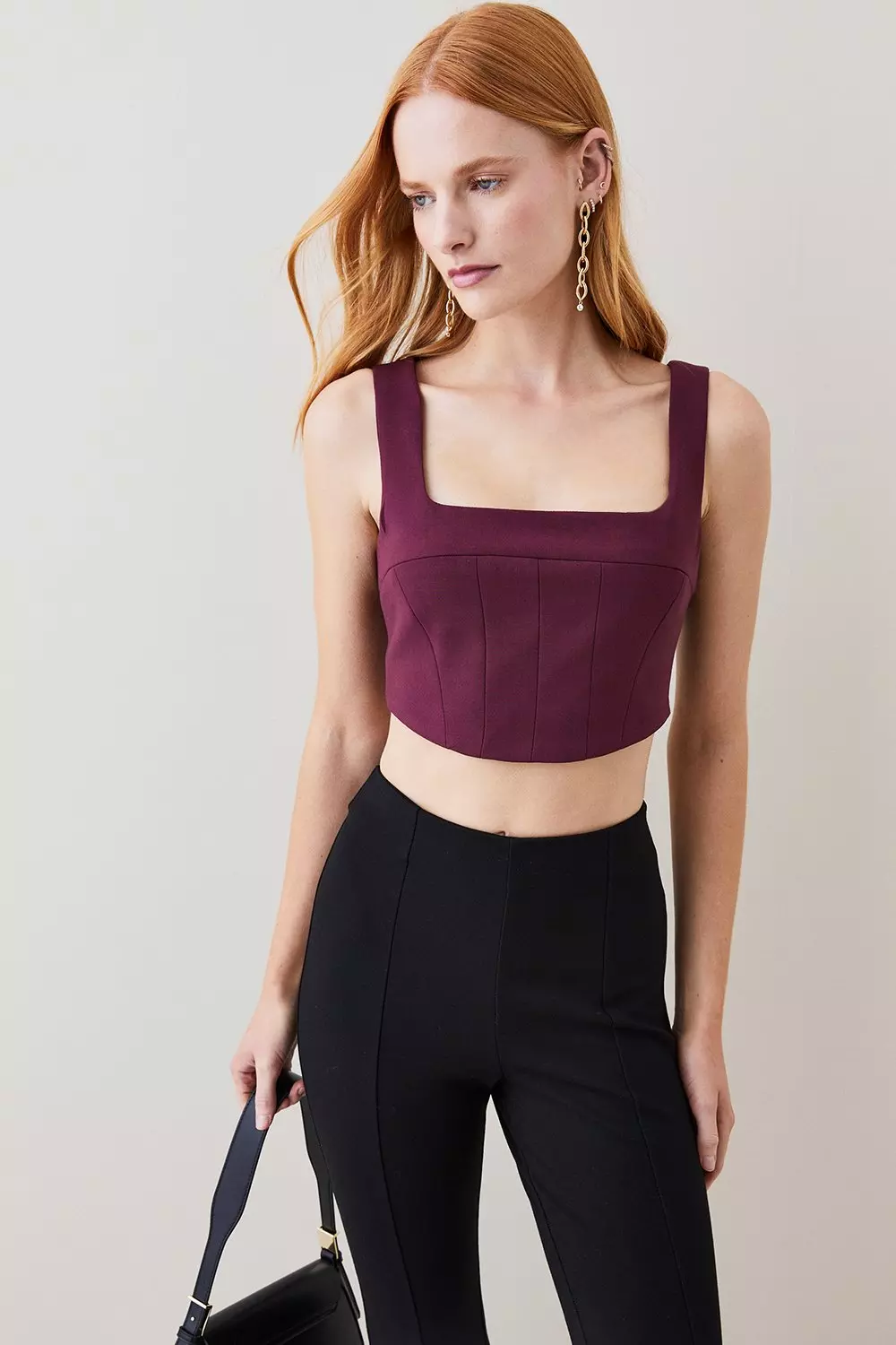 Structured Crepe Corset Bralette Top