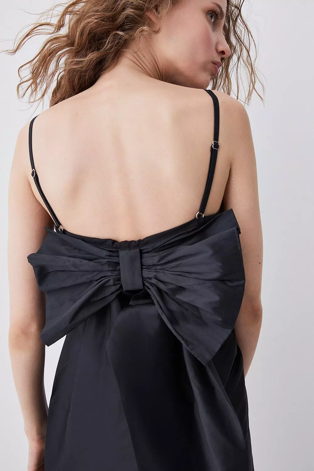 Solid Exaggerated Bow Back Tube Party Dress
