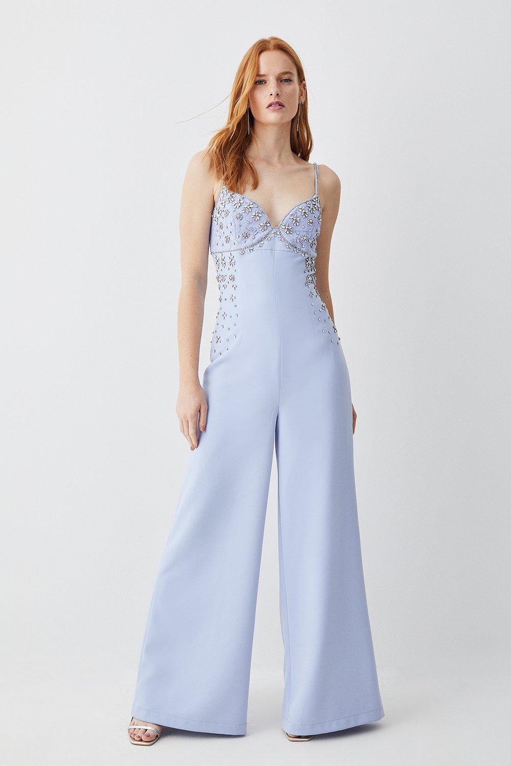 Strappy Detail Waist Woven Wide Leg Pants