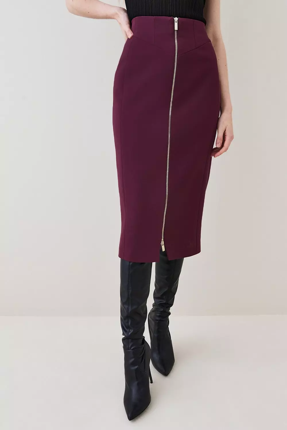 Long zip store pencil skirt