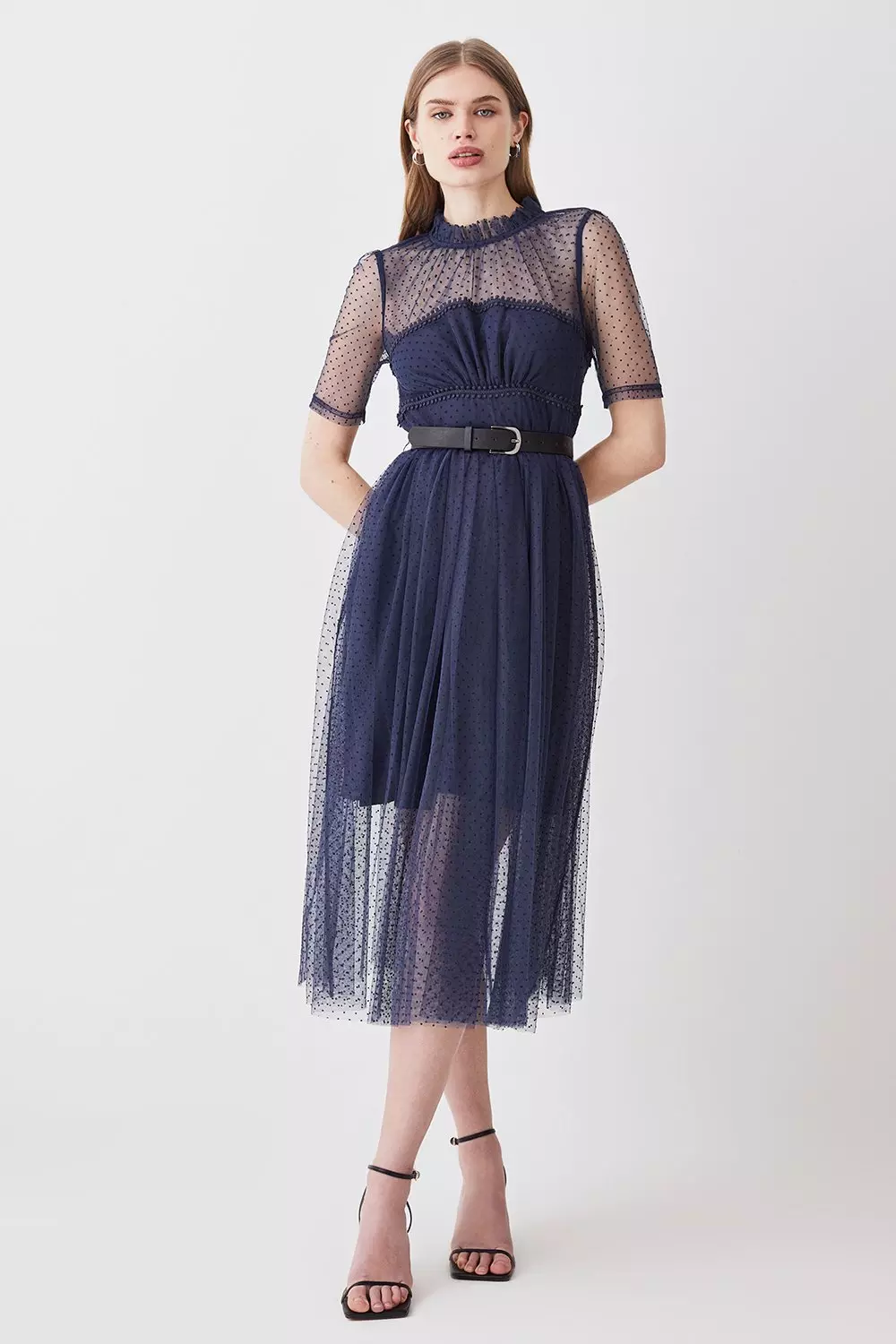 Mesh midi clearance dress