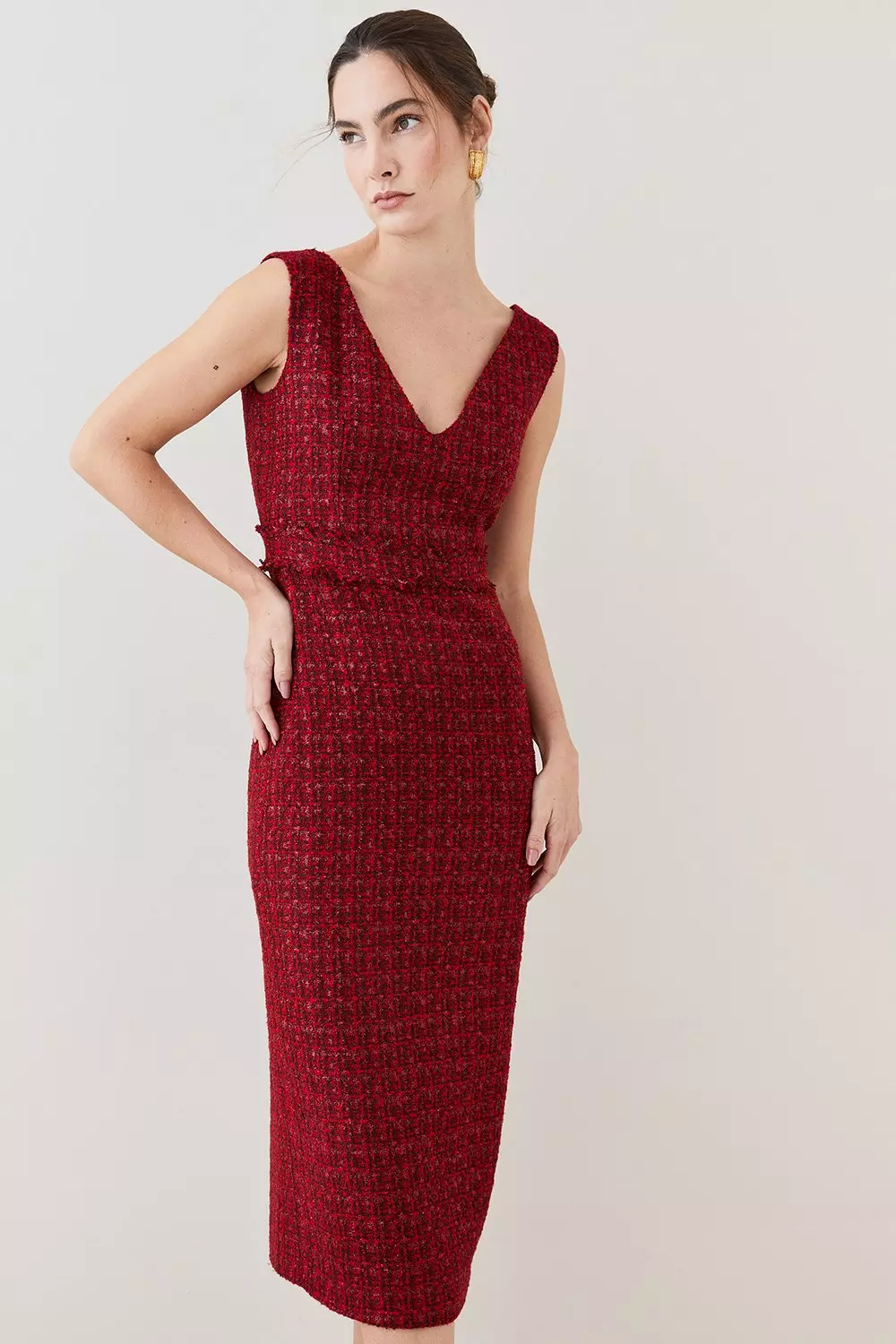 Karen millen tweed hot sale a line dress