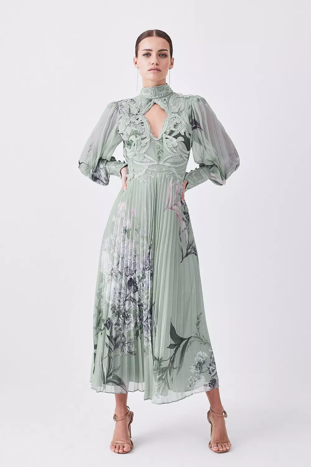 Sage lace best sale maxi dress