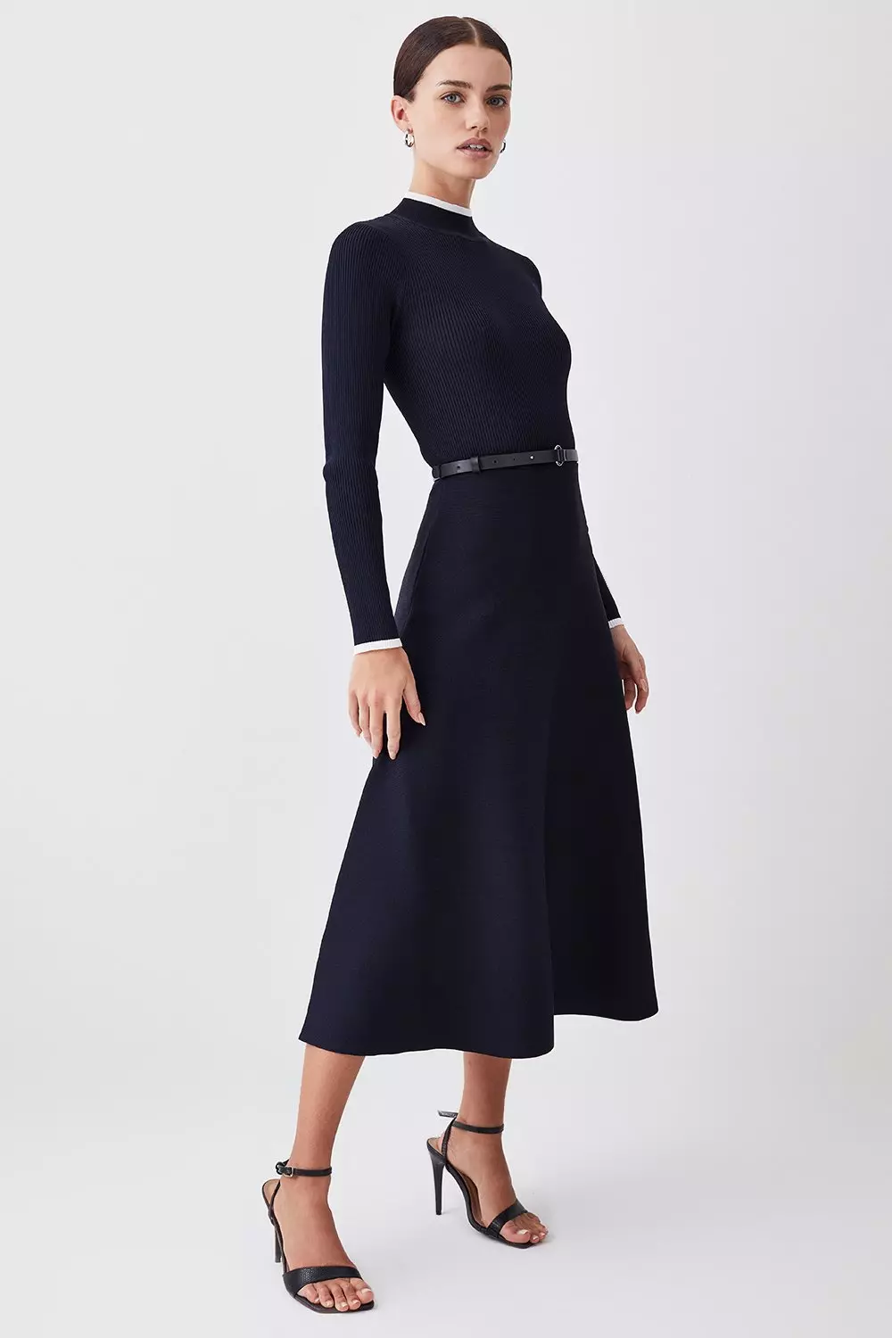 Karen millen ribbed sale fitted knit dress