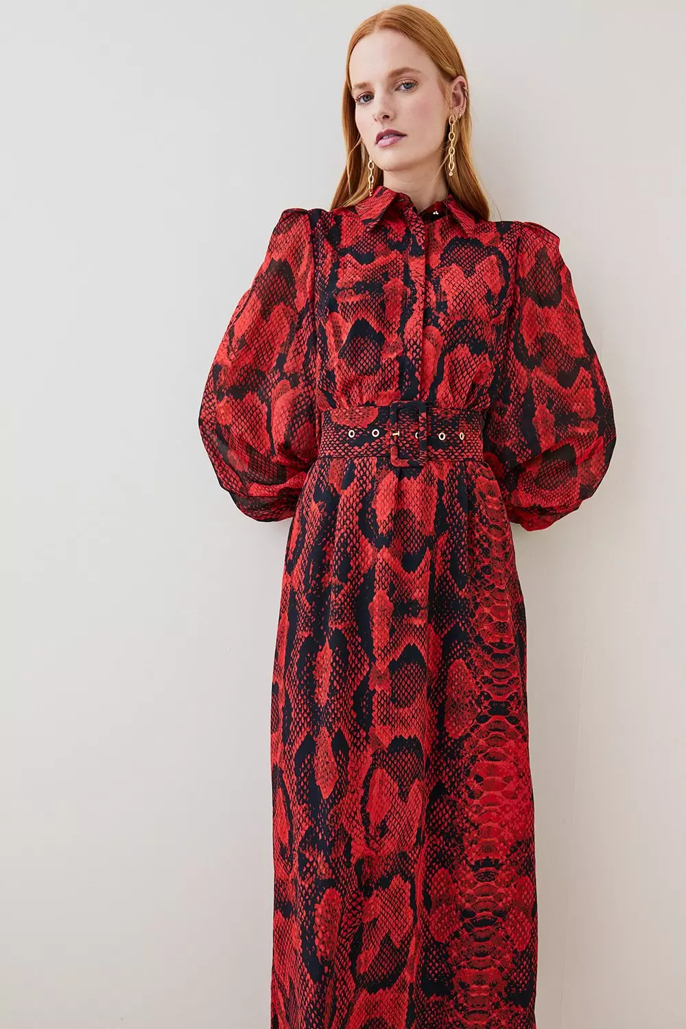 Long snake print shirt 2024 dress