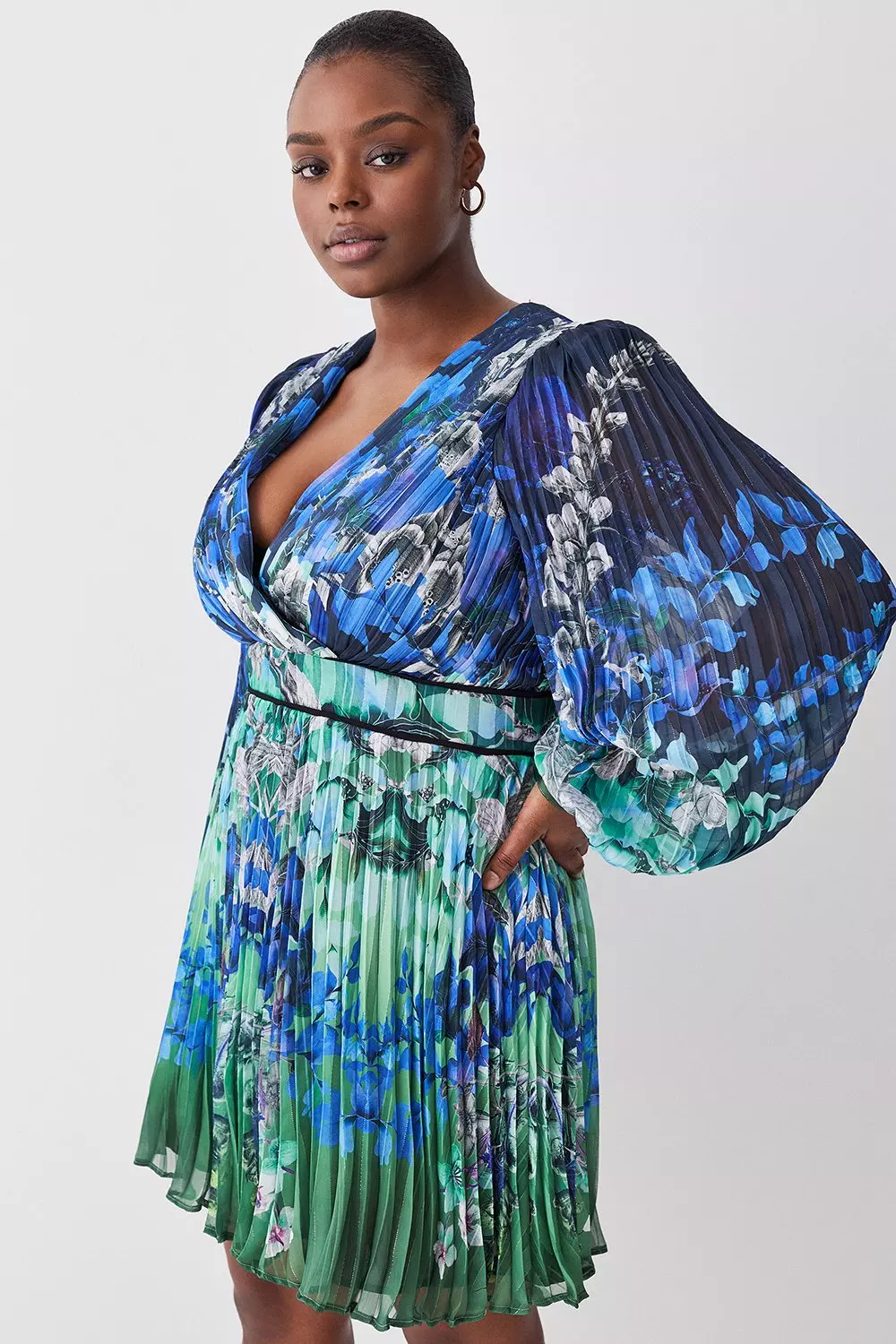 Plus size blue ombre hot sale dress