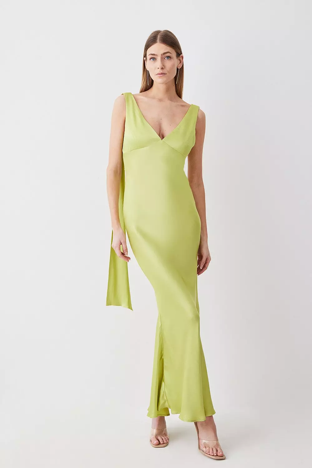 Draped v neck on sale dress