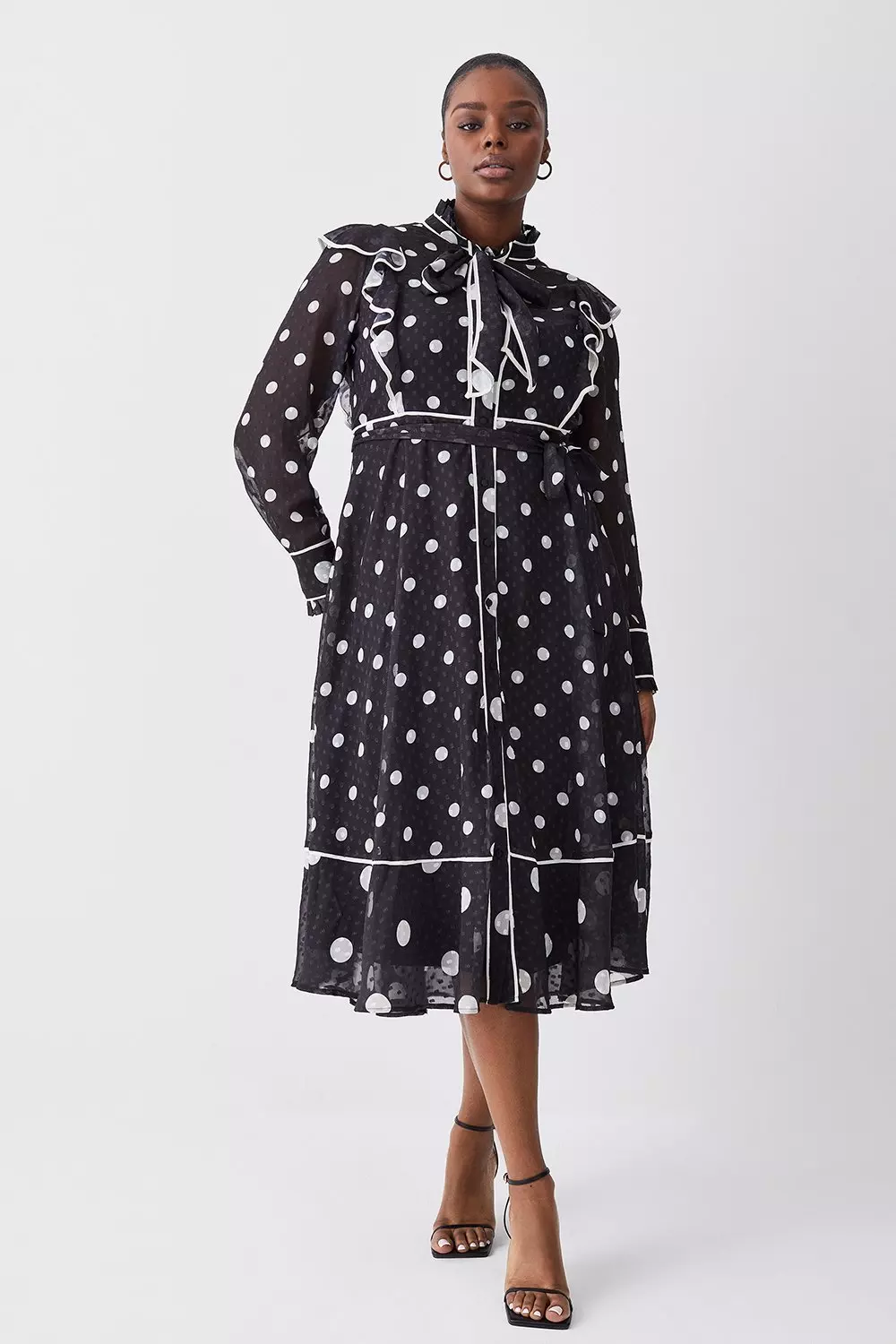 Karen millen polka dot midi clearance dress